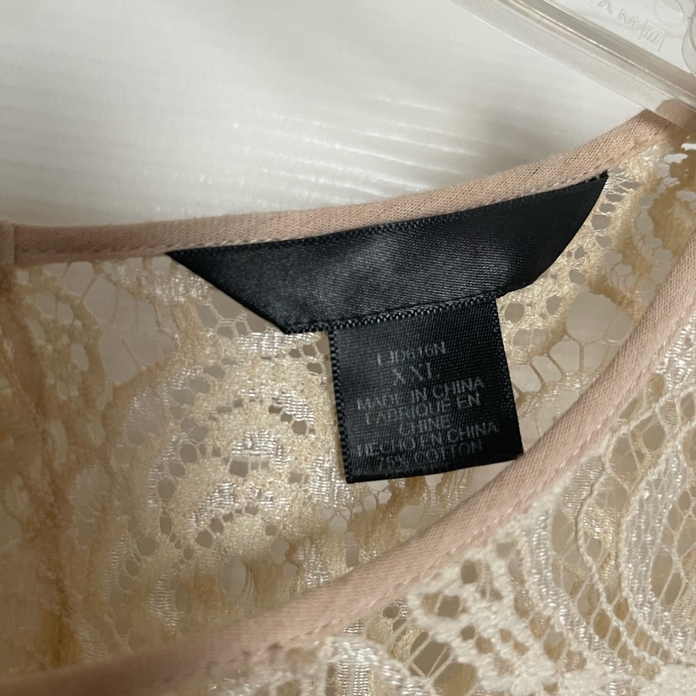 Cream asymmetrical dress with lace